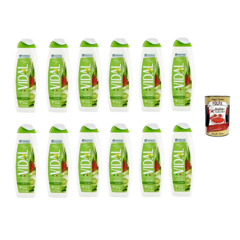 Italian Gourmet Duschgel Vidal Bagnodoccia Aloe Vera 500ml, Aloe Vera Duschgel 12x 500 ml + Italian Gourmet polpa 400gr 8032804040014