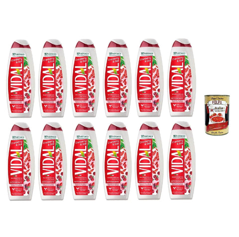 Italian Gourmet Duschgel Vidal Bagnodoccia Bacche di Goji e Mirtillo Rosso 500ml, Goji-Beeren-Cranberry-Duschgel 500 ml 12 x 500ml + Italian Gourmet polpa 400gr 8032804040014