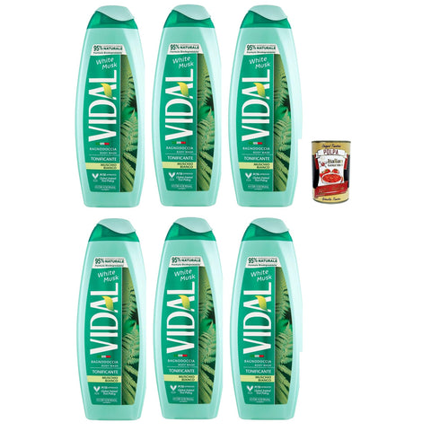 Vidal bagnoschiuma muschio bianco white musk weißes Moos Schaumbäder Bades bath shower foam 6x500 ml italienisch Original Pastasauce + kostenlos polpa 400 g