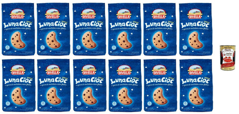 Italian Gourmet E.R. Abgepackte Gebäckstücke 12X DIVELLA LUNACIOC CRUNCHY Knusprige Kekse mit Schokoladensplittern, 350 g + Italian Gourmet polpa 400g 8005121214680
