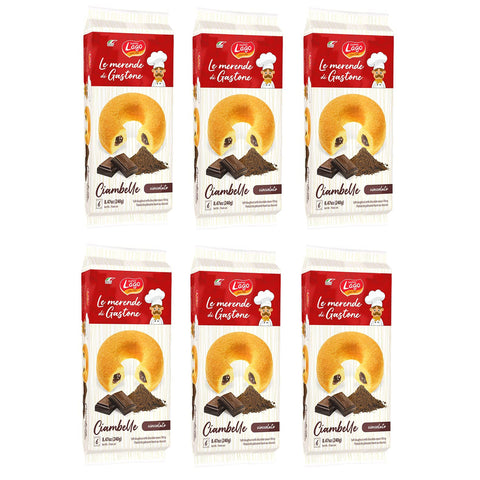 Gastone Lago Ciambelle Cioccolato Krapfen Donuts gefüllt mit Schokoladencreme Packung à 240g, Jede Packung Enthält 6 Donuts à 6x 40g Original italienisch