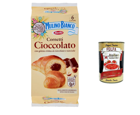 Mulino Bianco Chocolate Croissants Croissants Snack ohne Additive Konservierungsmittel 6 Stücke brioche 300 g 6x Original italienisch inkl. Italian Gourmet Polpa 400g