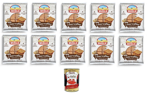 Italian Gourmet E.R. Abgepackte Gebäckstücke Divella Pancrostino con Farina Integrale Pancrostini mit Vollkornmehl 10x250gr + Italian Gourmet polpa 400g 8032804040014