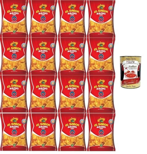 Italian Gourmet E.R. Abgepackte Gebäckstücke El Sabor- Nacho Chili Flavor Nacho-Chili-Geschmack 16x 100gr + Italian Gourmet polpa 400g 8032804040014