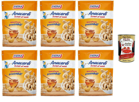 Fatina Anacardi Fatina - Anacardi Tostati al Miele In Honig geröstete Cashewnüsse 6x 130gr inkl. Italian Gourmet polpa 400g Original italienisch