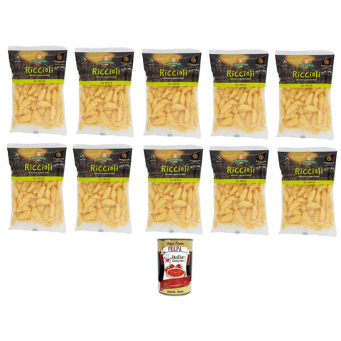 Gecchele Riccioli - snack a base di Mais Snack auf Maisbasis 10x100gr inkl. Italian Gourmet polpa 400g Original italienisch
