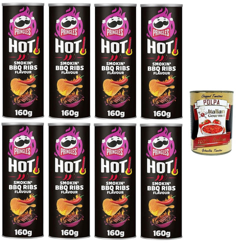 Italian Gourmet E.R. Abgepackte Gebäckstücke HOT Smokin’ BBQ Ribs 8x 160gr + Italian Gourmet polpa 400g 8032804040014