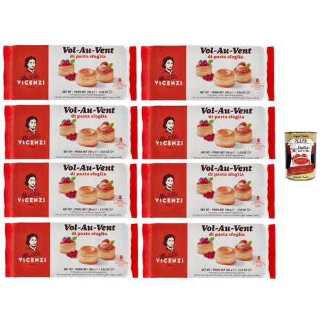 Matilde Vicenzi vol-au-vent di pasta sfoglia Blätterteig 8x100 g Original italienisch inkl. Italian Gourmet Polpa 400g