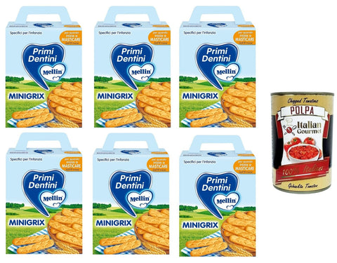 Mellin MiniGrix Primi Dentin Erste Zähne 6x180gr Original italienisch inkl. Italian Gourmet Polpa 400g