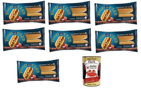Italian Gourmet E.R. Abgepackte Gebäckstücke NutriFree Panino Hot Dog XL XL-Hot-Dog-Sandwich 7x 130gr + Italian Gourmet polpa 400g 8032804040014