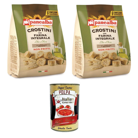 Panealba Crostini Integrali Multipack Vollkorn Crostini 2x168g Original italienisch Gebäck