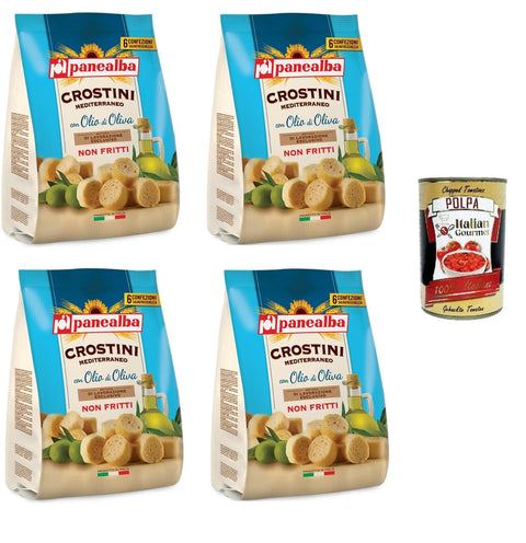 Panealba Crostini Multipack Gusto Mediterraneo Mediterraner Geschmack 4x168g Original italienisch Gebäck