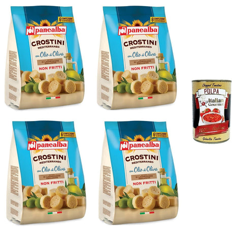 Panealba Crostini Multipack Gusto Mediterraneo Mediterraner Geschmack 4x168g Original italienisch Gebäck
