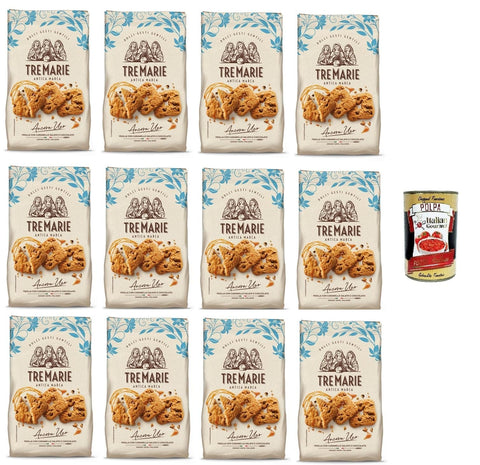 Italian Gourmet E.R. Abgepackte Gebäckstücke Tre Marie Ancora uno Frollini con caramello e cioccolato Shortbread mit Karamell und Schokolade 12x 315gr + Italian Gourmet polpa 400g 8002190006758