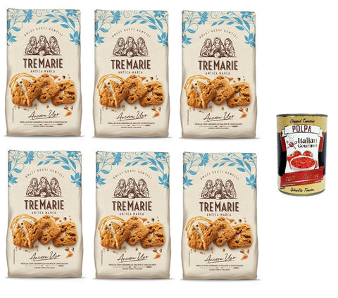 Italian Gourmet E.R. Abgepackte Gebäckstücke Tre Marie Ancora uno Frollini con caramello e cioccolato Shortbread mit Karamell und Schokolade 6x 315gr + Italian Gourmet polpa 400g 8002190006758