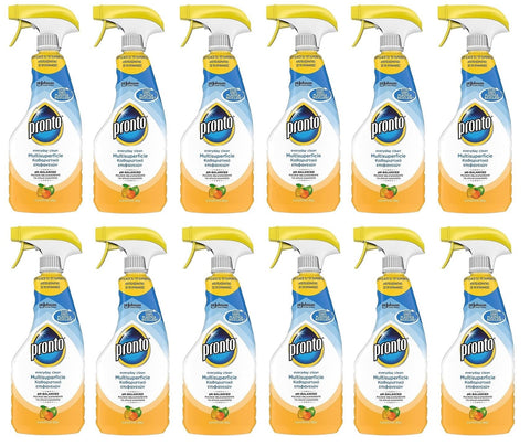 Pronto Detergente Multisuperficie Agrumi pH-Balanced Mehrflächenreiniger, Zitrusduft, Recycelbare Flasche, Trigger Reinigungsmittel 500ml Packung 12x Original italienisch