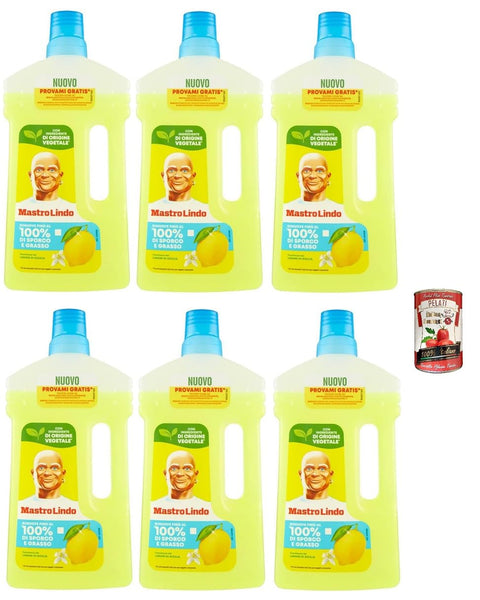 Mastrolindo Lemon Floors Multi Oberflächenreiniger, verdünnte Zitrone 6x930ml Original italienisch Haushalt