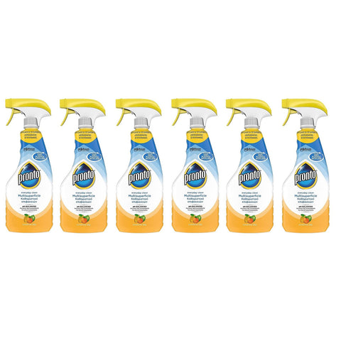Pronto Detergente Multisuperficie Agrumi pH-Balanced Mehrflächenreiniger, Zitrusduft, Recycelbare Flasche, Trigger Reinigungsmittel 500ml Packung 6x Original italienisch