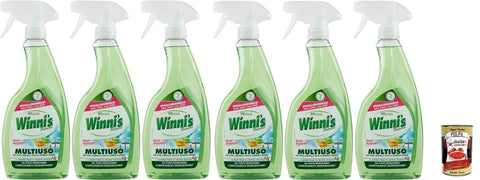 Winni's Hypoallergenes Mehrzweck Reinigungsmittelspray, Reinigungswirkung auf Glas 6x500ml Original italienisch Haushalt
