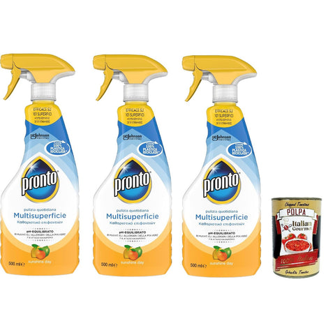 Pronto Detergente Multisuperficie Agrumi pH Balanced Mehrflächenreiniger, Zitrusduft 3x500ml Original italienisch Haushalt
