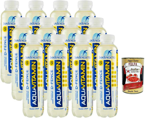 Italian Gourmet E.R. Aromatisiertes Wasser San Benedetto Aquavitamin D-Fence, wasser mit Lemon PET Flasche, water flavored with lemon, 12x 40cl + Italian Gourmet polpa 400g 8032804040014