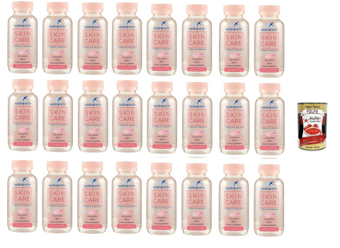 San Benedetto SKINCARE, Natürliches Mineralwasser mit Kollagen, Zink und Hyaluronsäure, Wasser mit einem Geschmack von Pfirsich und roten Früchten, 24x 22 cl Original italienisch inkl. Italian Gourmet Polpa 400g