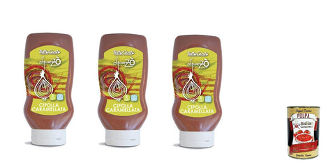 Italian Gourmet E.R. Aufstriche & Dips 3x Tutto Gusto SQUEEZO' Cipolla caramellata Karamellisierte Zwiebel 500ml+ Italian Gourmet polpa 400g… 8005528301211