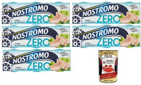 Italian Gourmet E.R. Backmarzipan Nostromo Tonno Zero al Naturale Natürlicher Null-Thunfisch 5x 3x65gr + Italian Gourmet polpa 400g 8032804040014