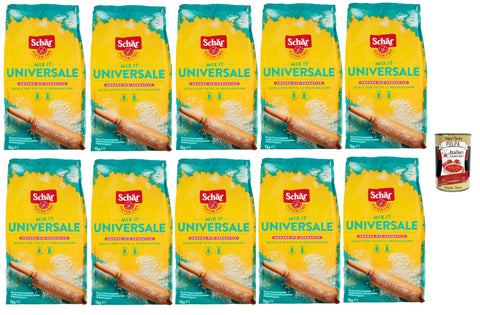 Schar Mix It Universal Miscela Di Farine Senza Glutine, Gluten -freie Mehl mischung, gluten free flour, 10 kg Original italienisch inkl. Italian Gourmet Polpa 400g