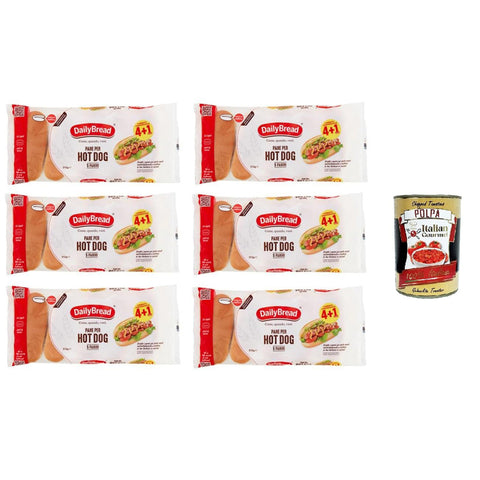 DailyBread Pane per Hot Dog Panini 6x 312gr inkl. Italian Gourmet polpa 400g Original italienisch