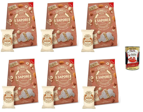 Italian Gourmet E.R. Brot & Backwaren 6x Sapori Colombelle Nocciola feine und leckere Haselnüsse und aromatische und knackige Mandeln 127gBeutel 6 Praktischen Einzelportionen+ Italian Gourmet polpa 400g 8002590087593