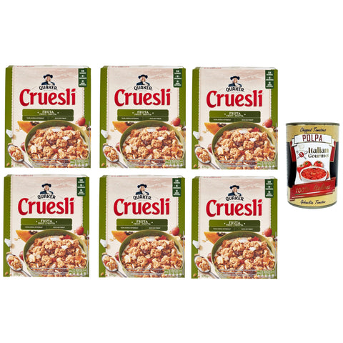 Cruesli Frutta Knusprige Getreideflocken mit Fruchtmischung 6x375gr inkl. Italian Gourmet polpa 400g Original italienisch