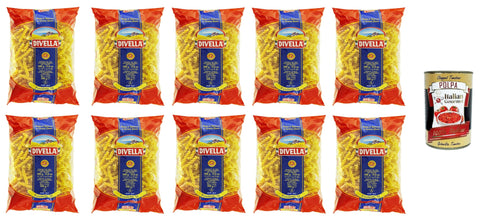 Italian Gourmet E.R. Brot & Backwaren Divella Fusilletti N°51 Hartweizengrieß Pasta Italienische Nudeln 10x500g Packung + Italian Gourmet Polpa di Pomodoro 400g 8005121000511