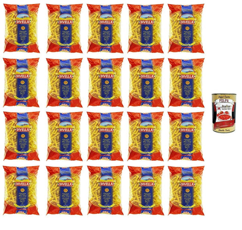 Italian Gourmet E.R. Brot & Backwaren Divella Fusilletti N°51 Hartweizengrieß Pasta Italienische Nudeln 20x500g Packung + Italian Gourmet Polpa di Pomodoro 400g 8005121000511
