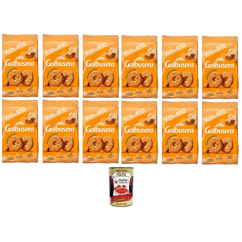 Galbusera Riso su Riso Mürbeteig mit der Leichtigkeit von Reis und der Güte von Getreide 12x 290gr Original italienisch inkl. Italian Gourmet Polpa 400g