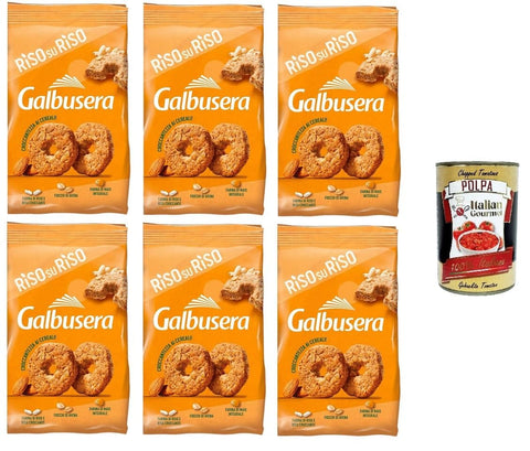 Italian Gourmet E.R. Brot & Backwaren Galbusera Riso su Riso Mürbeteig mit der Leichtigkeit von Reis und der Güte von Getreide 6x 290gr + Italian gourmet polpa 400g 8002190006888