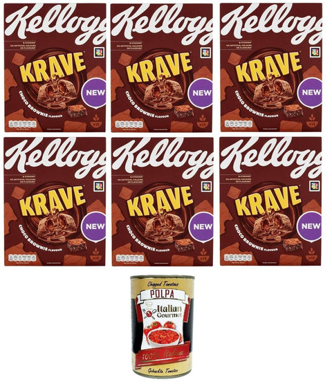 Italian Gourmet E.R. Brot & Backwaren Kellog's Krave Choco Brownie Flavour 6x 375gr + Italian Gourmet polpa 400g 8032804040014