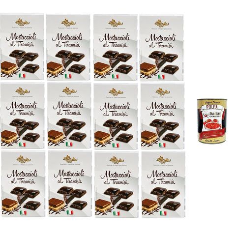 Maja Mini Mostaccioli Gusto Tiramisù Mini Tiramisu mit Mostaccioli Geschmack, klassisches Weihnachtsdessert 12x200g Original italienisch Gebäck