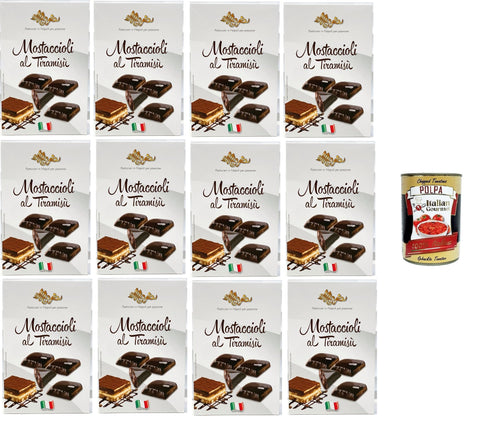 Maja Mini Mostaccioli Gusto Tiramisù Mini Tiramisu mit Mostaccioli Geschmack, klassisches Weihnachtsdessert 12x200g Original italienisch Gebäck