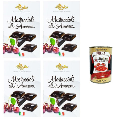 Maja Mini Mustaccioli Gusto Amarena Mini Mustaccioli Schwarzkirschgeschmack, klassisches Weihnachtsdessert 4x200gr inkl. Italian Gourmet polpa 400g Original italienisch