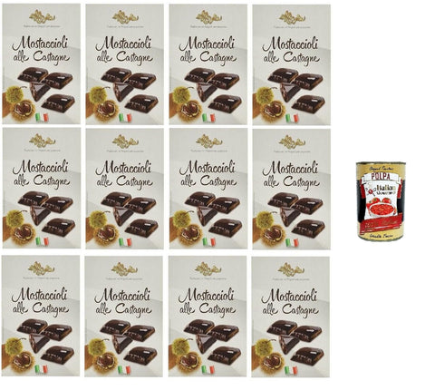 Maja Mustaccioli Alle Castagne Mustaccioli mit Kastanien, klassisches Weihnachtsdessert 12x200g Original italienisch Gebäck