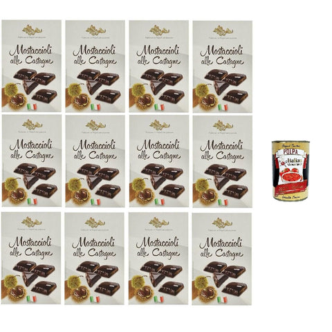 Maja Mustaccioli Alle Castagne Mustaccioli mit Kastanien, klassisches Weihnachtsdessert 12x200g Original italienisch Gebäck