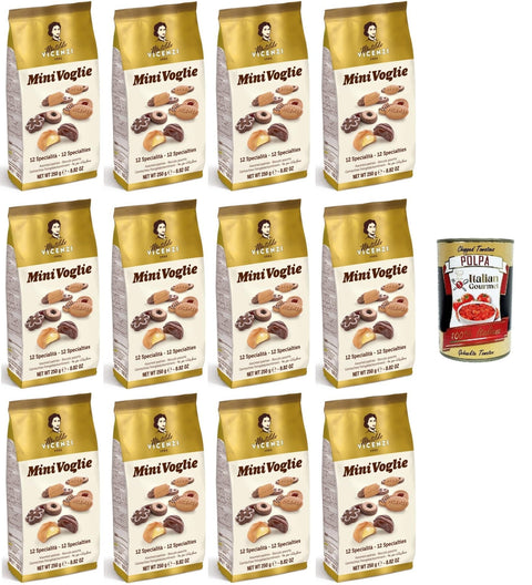 Matilde Vicenzi Mini voglie Assortite Verschiedene Kekse 12x 250gr Original italienisch inkl. Italian Gourmet Polpa 400g