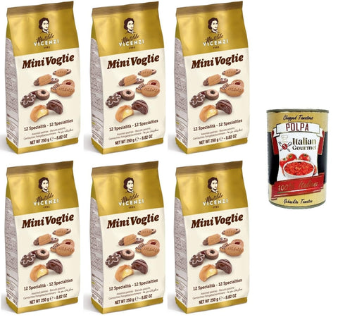 Vicenzi Matilde Vicenzi Mini voglie Assortite Verschiedene Kekse 6x 250gr inkl. Italian Gourmet polpa 400g Original italienisch