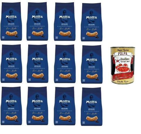 motta KRUMIRI Con Gocce di Cioccolato Fondente KRUMIRI mit dunklen Schokoladenstückchen 12x290g Original italienisch Gebäck