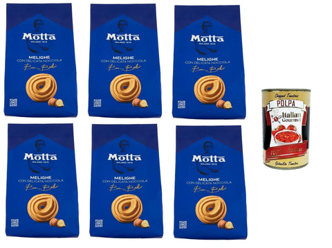 Motta Melighe Con Delicata Nocciola Melinghe mit zarter Haselnuss 6x290gr Original italienisch inkl. Italian Gourmet Polpa 400g