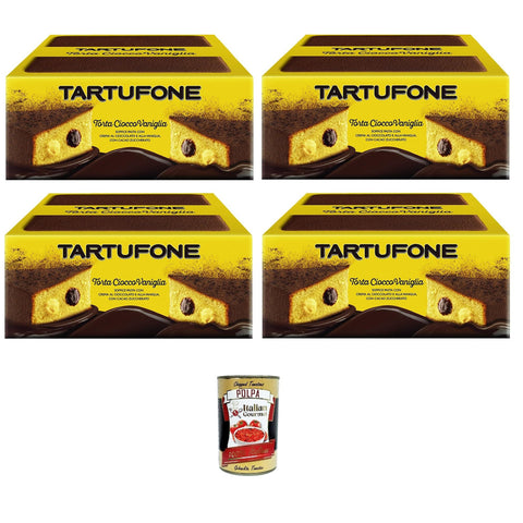 Motta Tartufone CioccoVaniglia doppelte Schokoladen- und Vanillecreme 4x450gr Original italienisch inkl. Italian Gourmet Polpa 400g