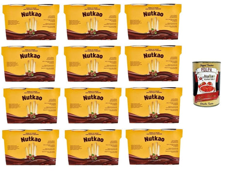 Italian Gourmet E.R. Brot & Backwaren Nutkao Crema Al Cacao Con Nocciole E Grissini Kakaocreme mit Haselnüssen und Grissini 12x104gr + Italian Gourmet polpa 400g 8032804040014