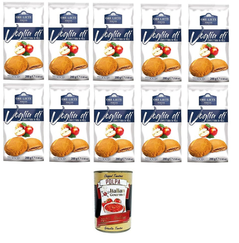Italian Gourmet E.R. Brot & Backwaren Ore Liete Perugia- Voglia Di Biscotti di frolla ripieni di Confettura alle MeleLust auf Mürbeteigkekse gefüllt mit Apfelmarmelade 10x200gr+ Italian Gourmet polpa 400g 8032804040014