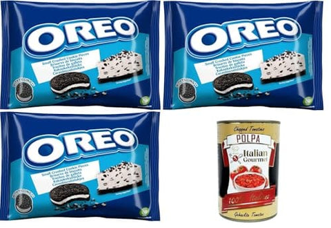Italian Gourmet E.R. Brot & Backwaren Oreo-Krümel, zerbröckelte Oreo-Originalkekse ohne Sahne, perfekte Zutat für Ihre Rezepte, 3x400 g + Italian Gourmet polpa 400g 8032804040014